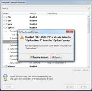 Beware of Reassigning Existing Shortcuts